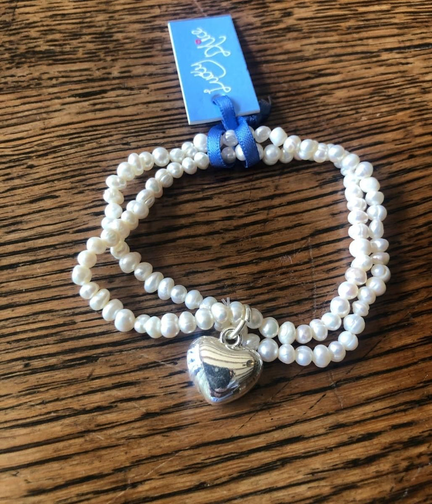 Helen Double Strand Heart Charm Bracelet Highstreet Outlet UK