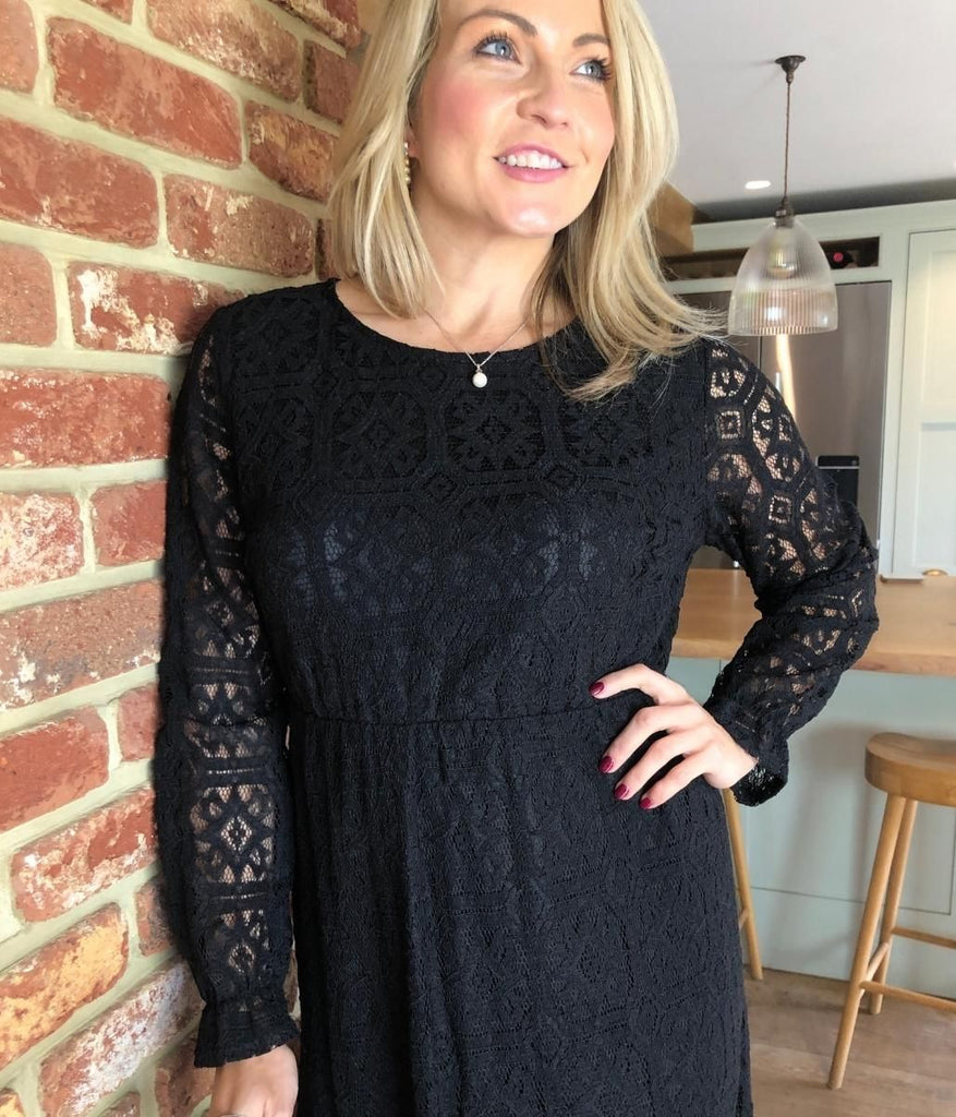 Loft black 2025 lace dress