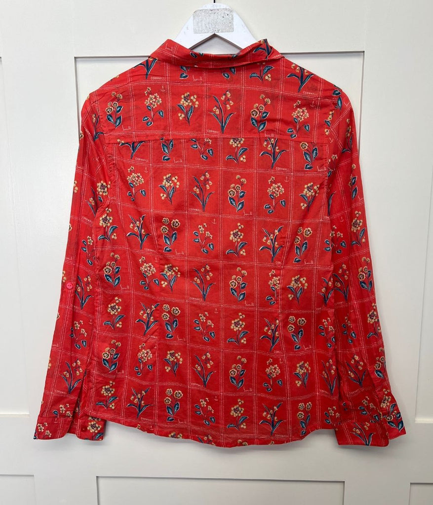 Ex Seasalt Damen Kurzarm Maker Shirt In Navy Botanical Garden