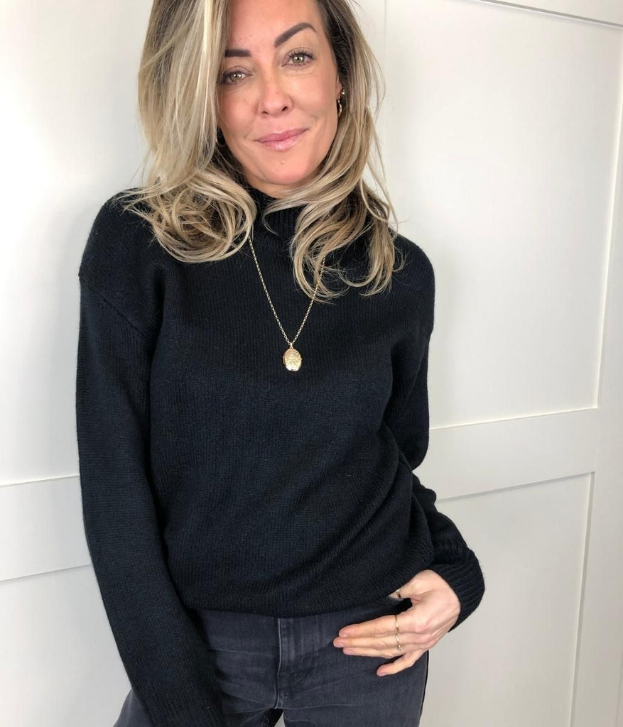 Black Funnel Neck Jumper Highstreet Outlet UK