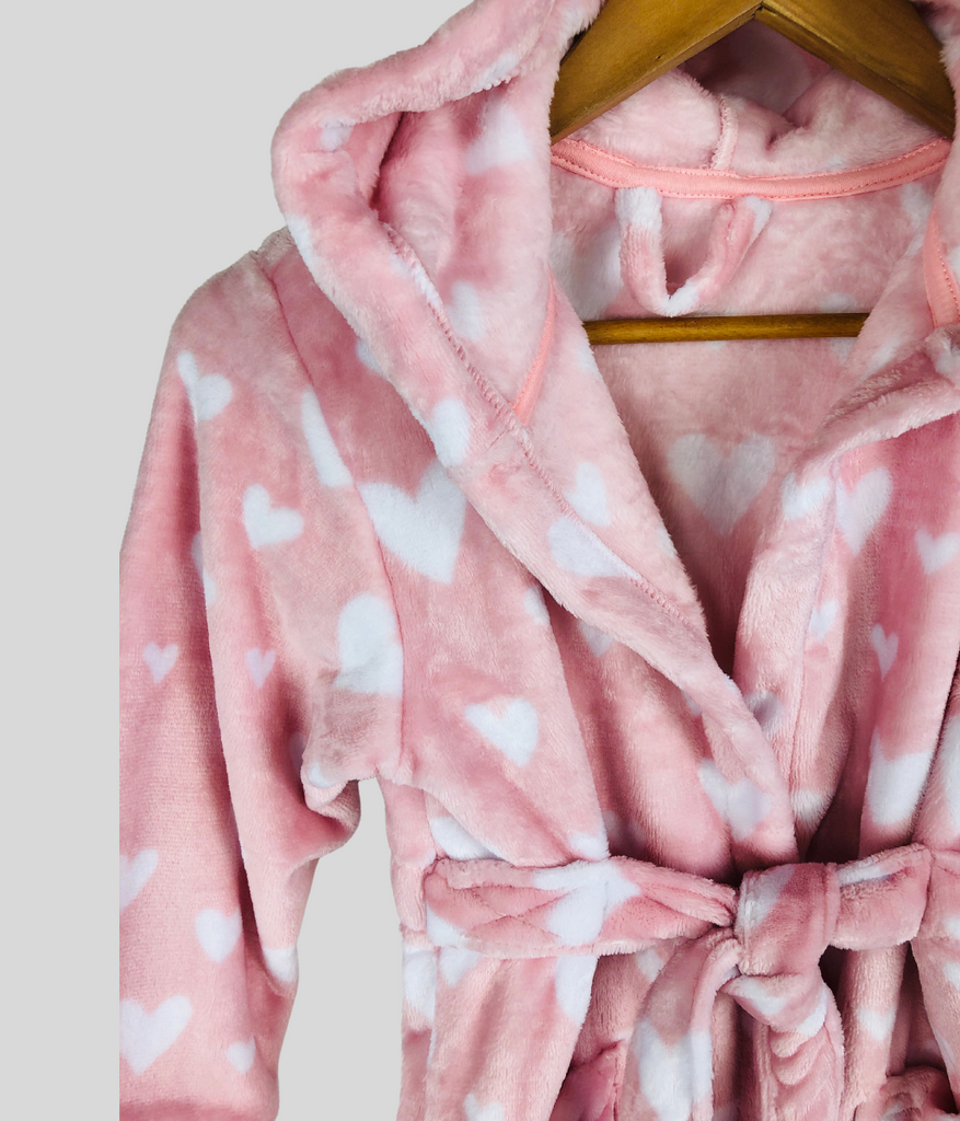Girls Pink Heart Dressing Gown Highstreet Outlet UK