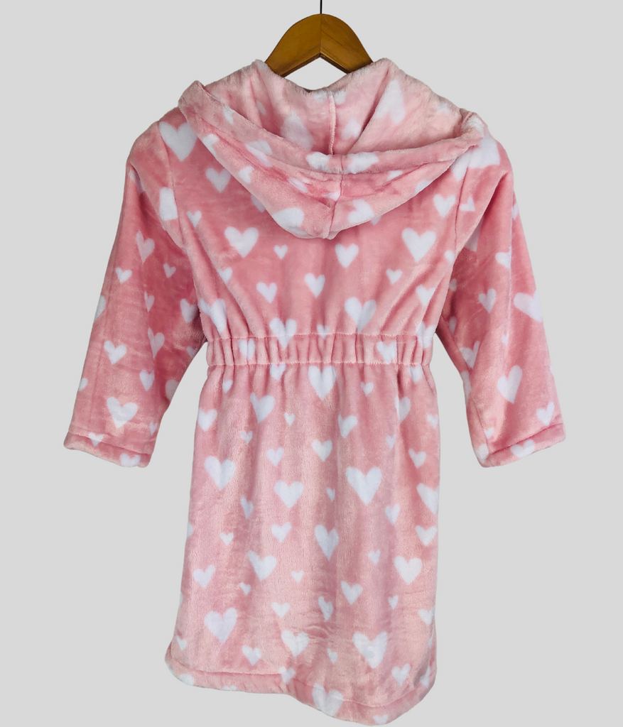 Girls Pink Heart Dressing Gown Highstreet Outlet UK