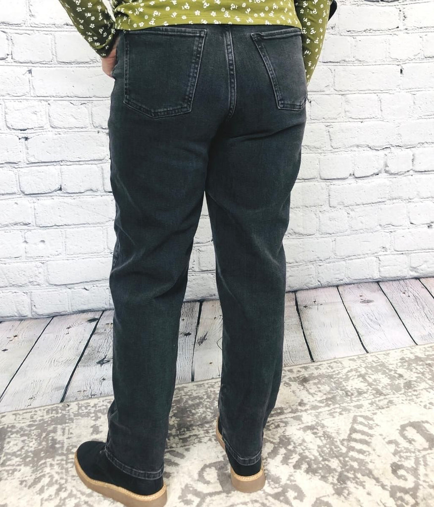 Black High Waisted Tapered Jeans 8L Highstreet Outlet UK