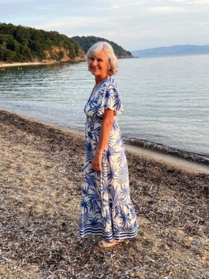 Blue Raya Tropical Print Sundress
