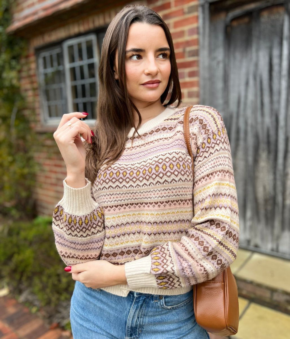 Mocha Fairisle Pattern Jumper