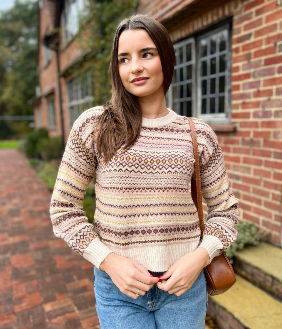 Mocha Fairisle Pattern Jumper