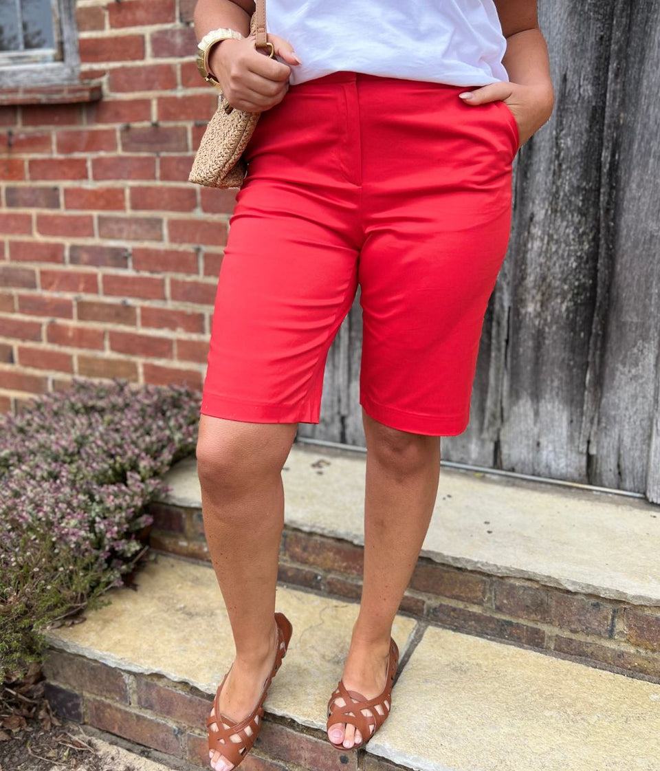 Red Smart Chino Shorts