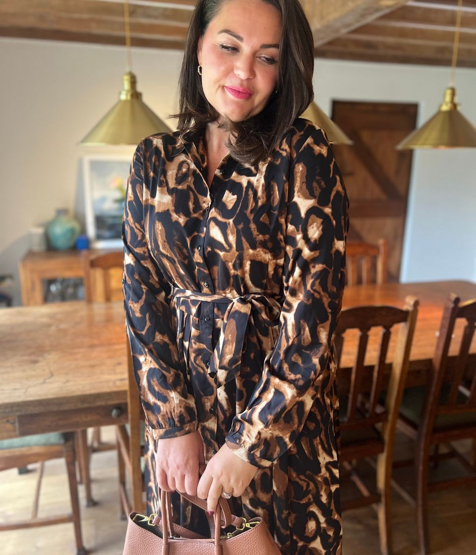 Freya Leopard Print Shirt Dress