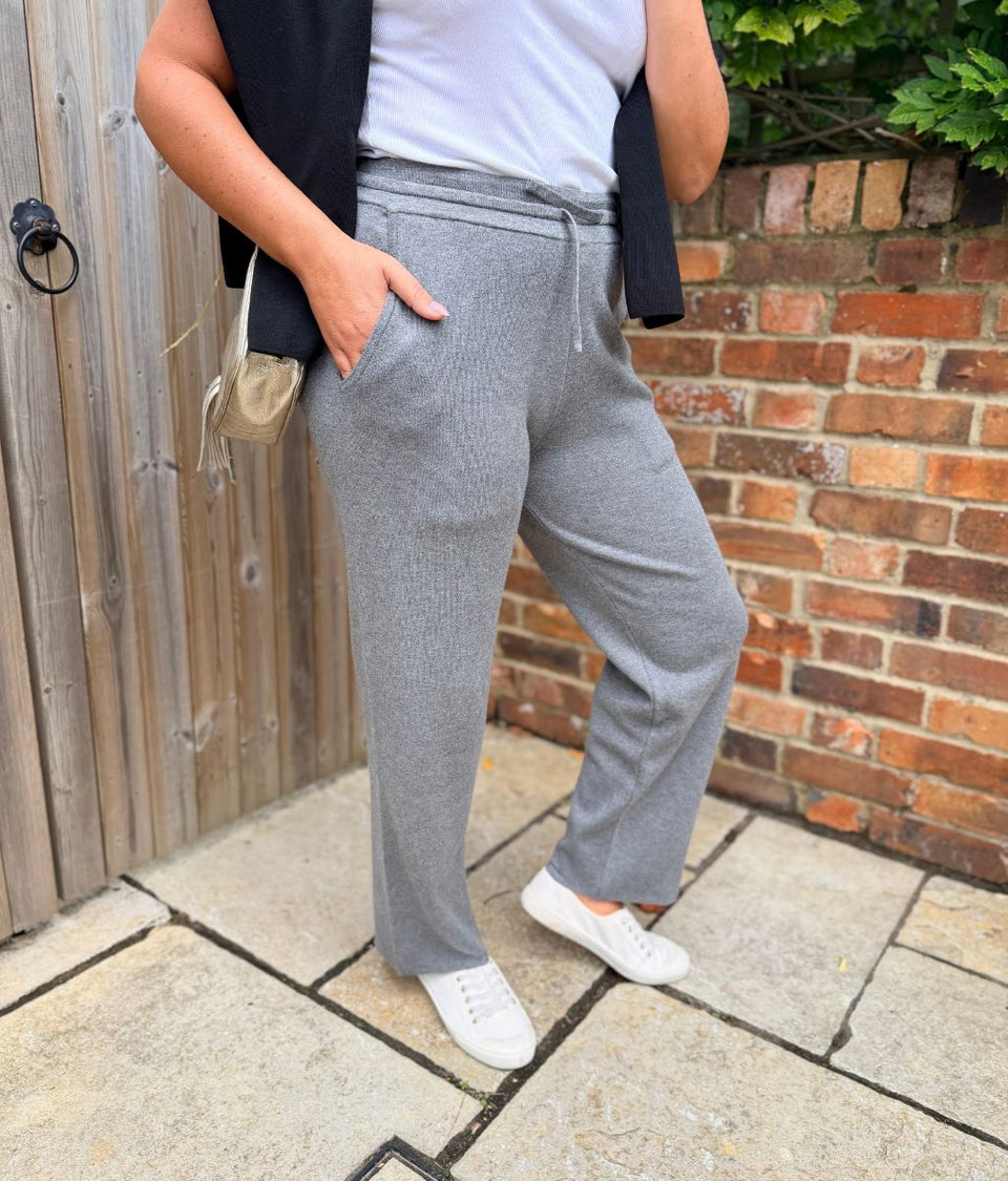 Grey Knitted Joggers Co-Ord