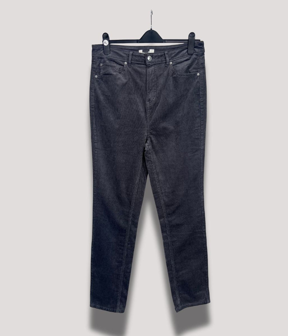 Light Grey Straight Leg Cord Trousers