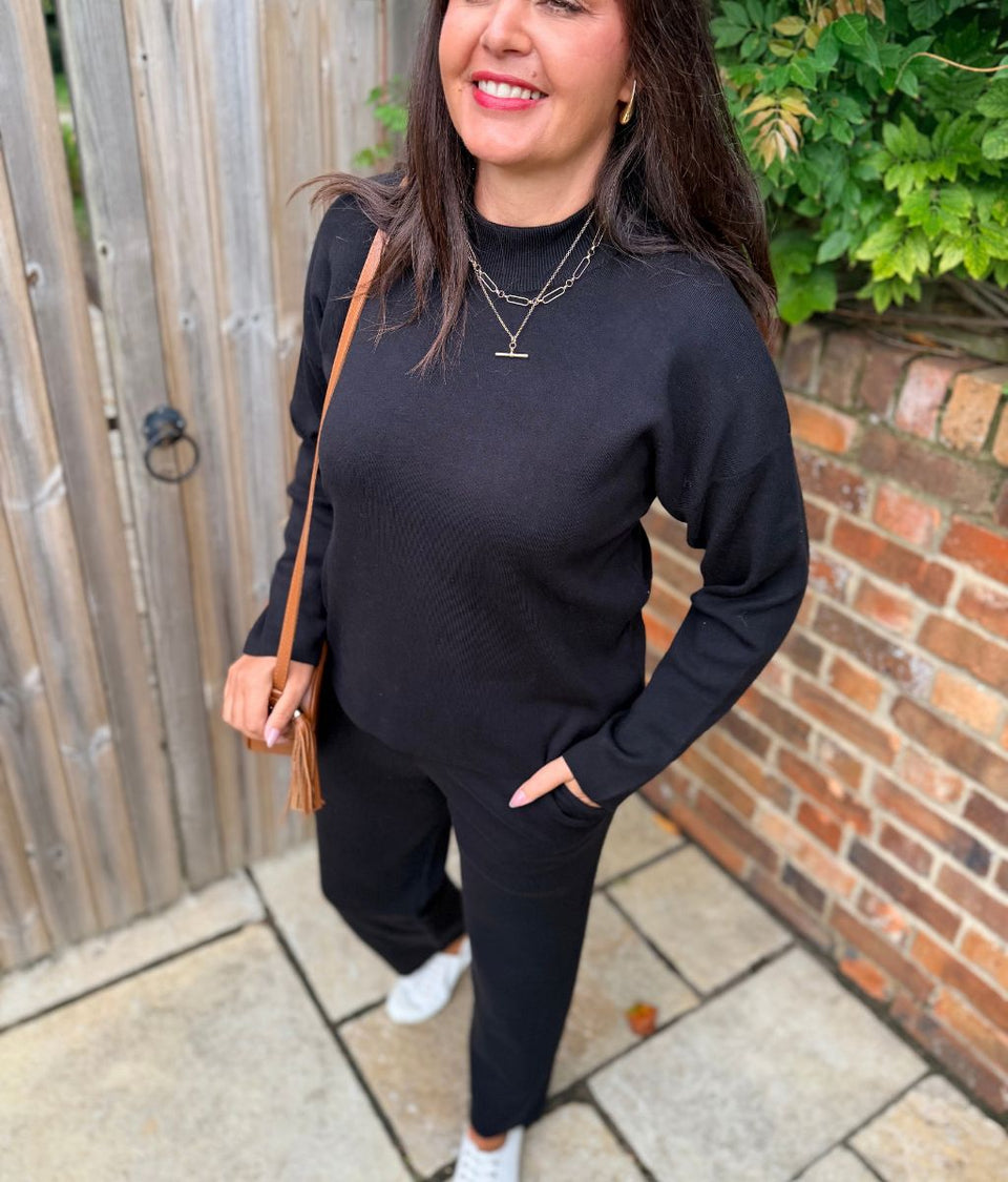 Black Knitted Jumper Co-Ord