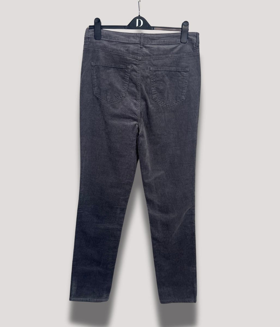Light Grey Straight Leg Cord Trousers