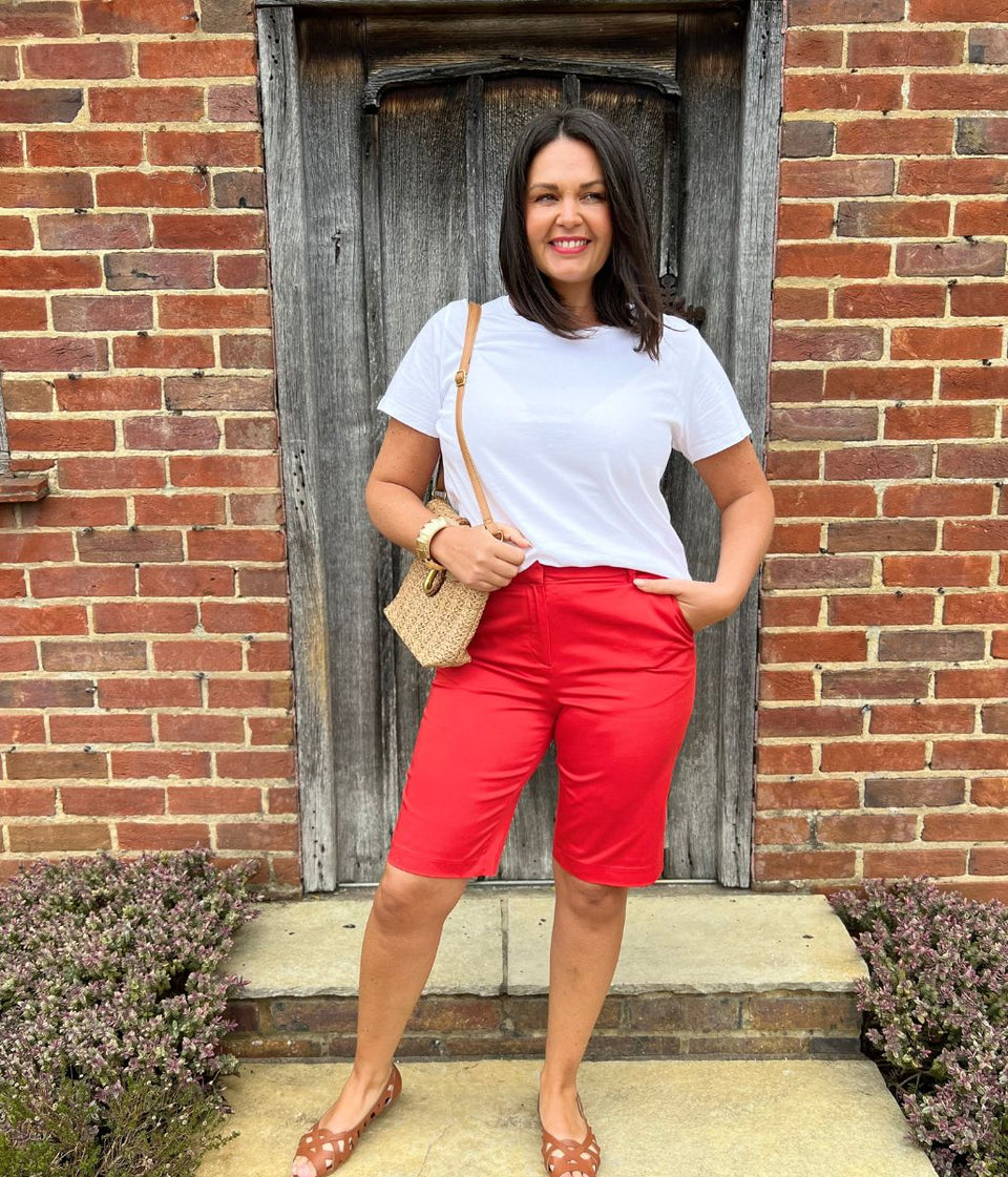 Red Smart Chino Shorts