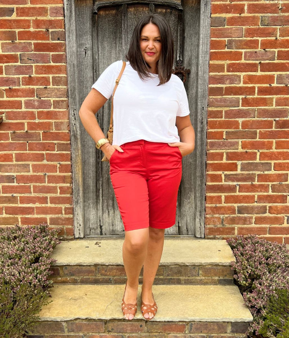 Red Smart Chino Shorts