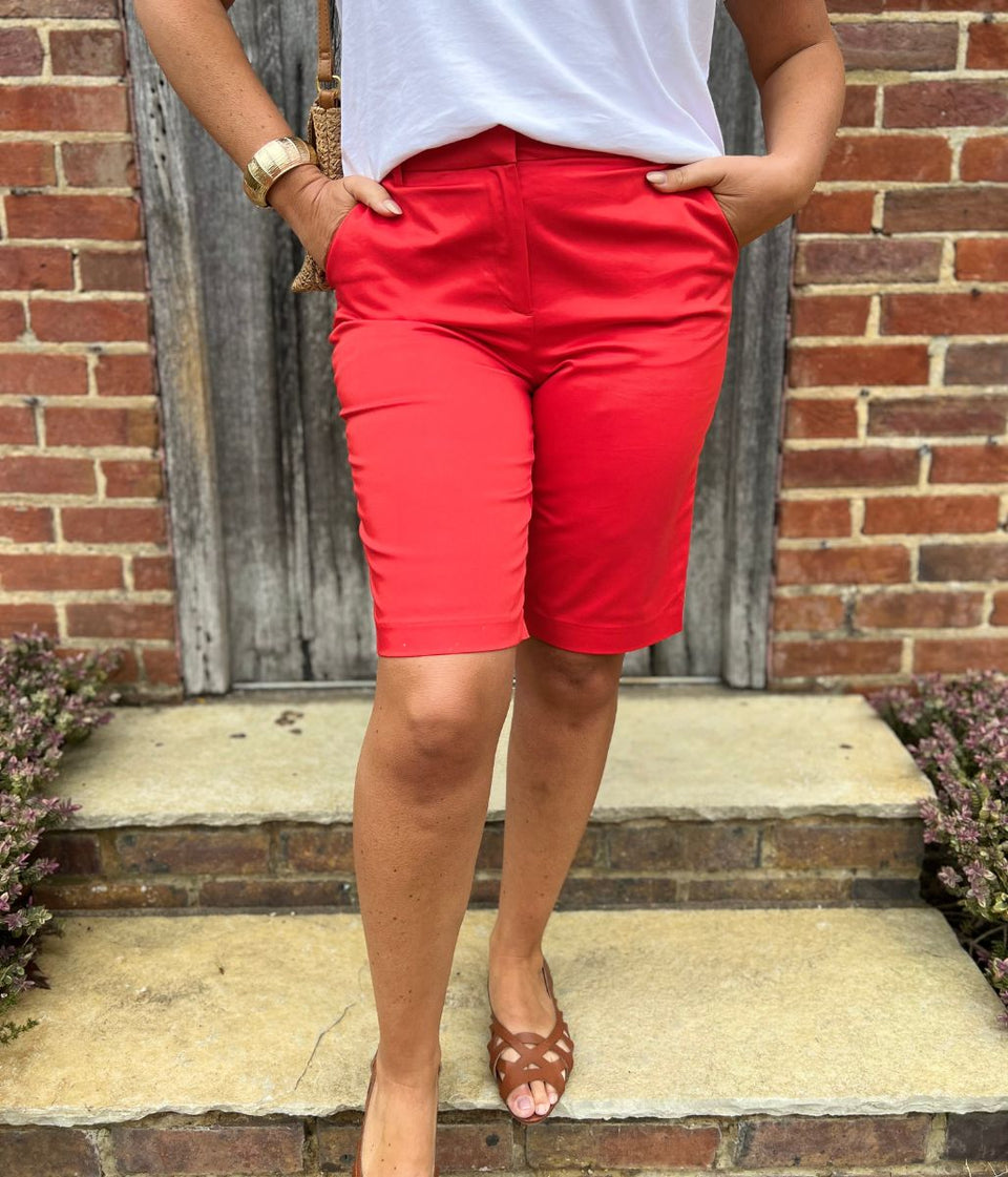 Red Smart Chino Shorts