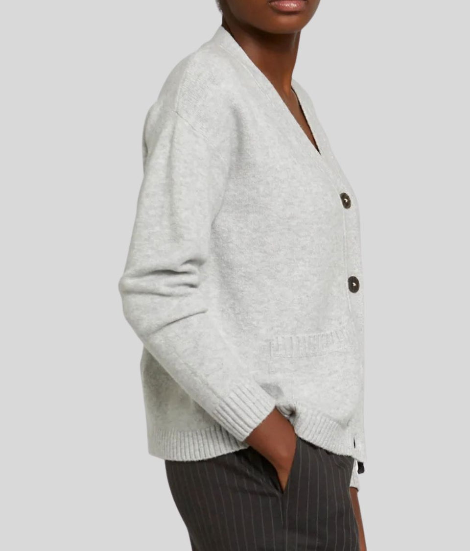 Grey Cosy Soft V Neck Cardigan