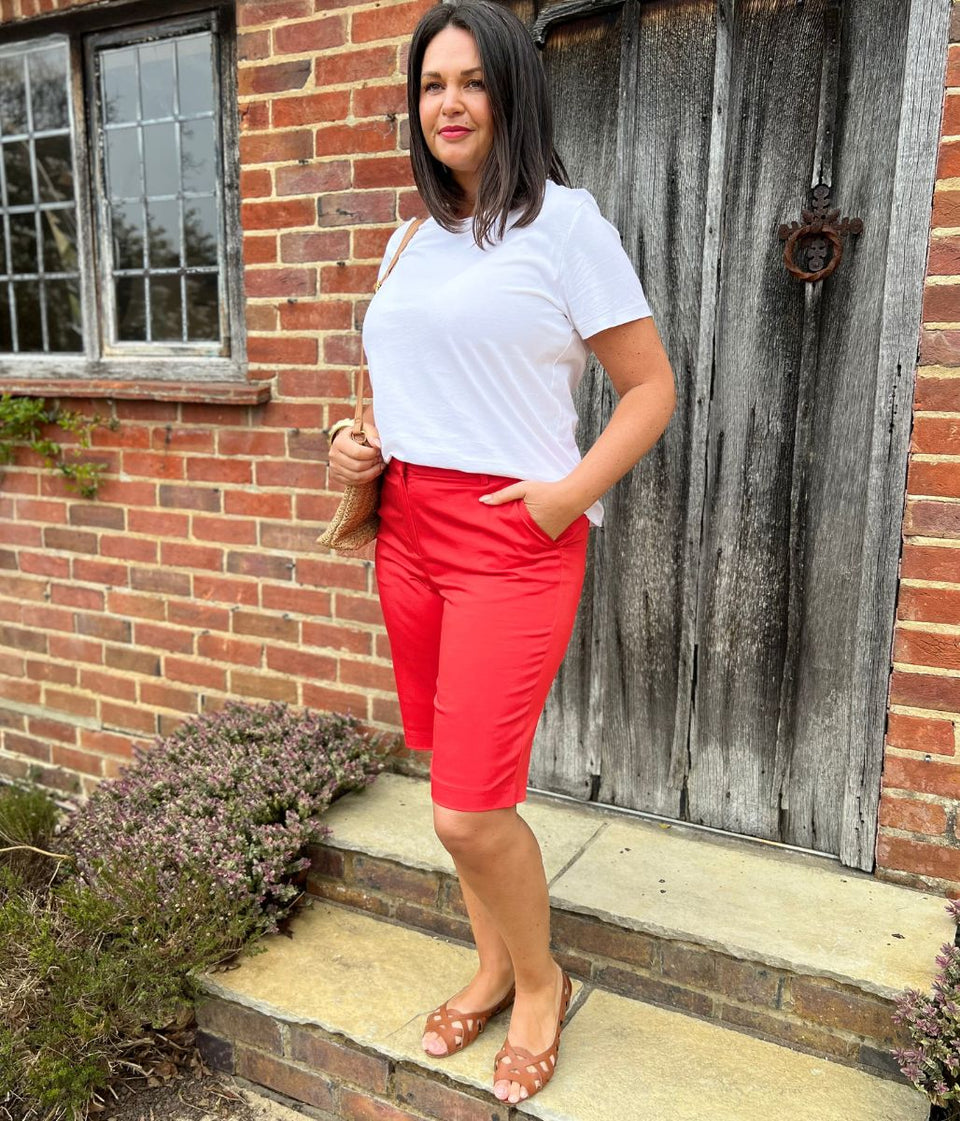 Red Smart Chino Shorts