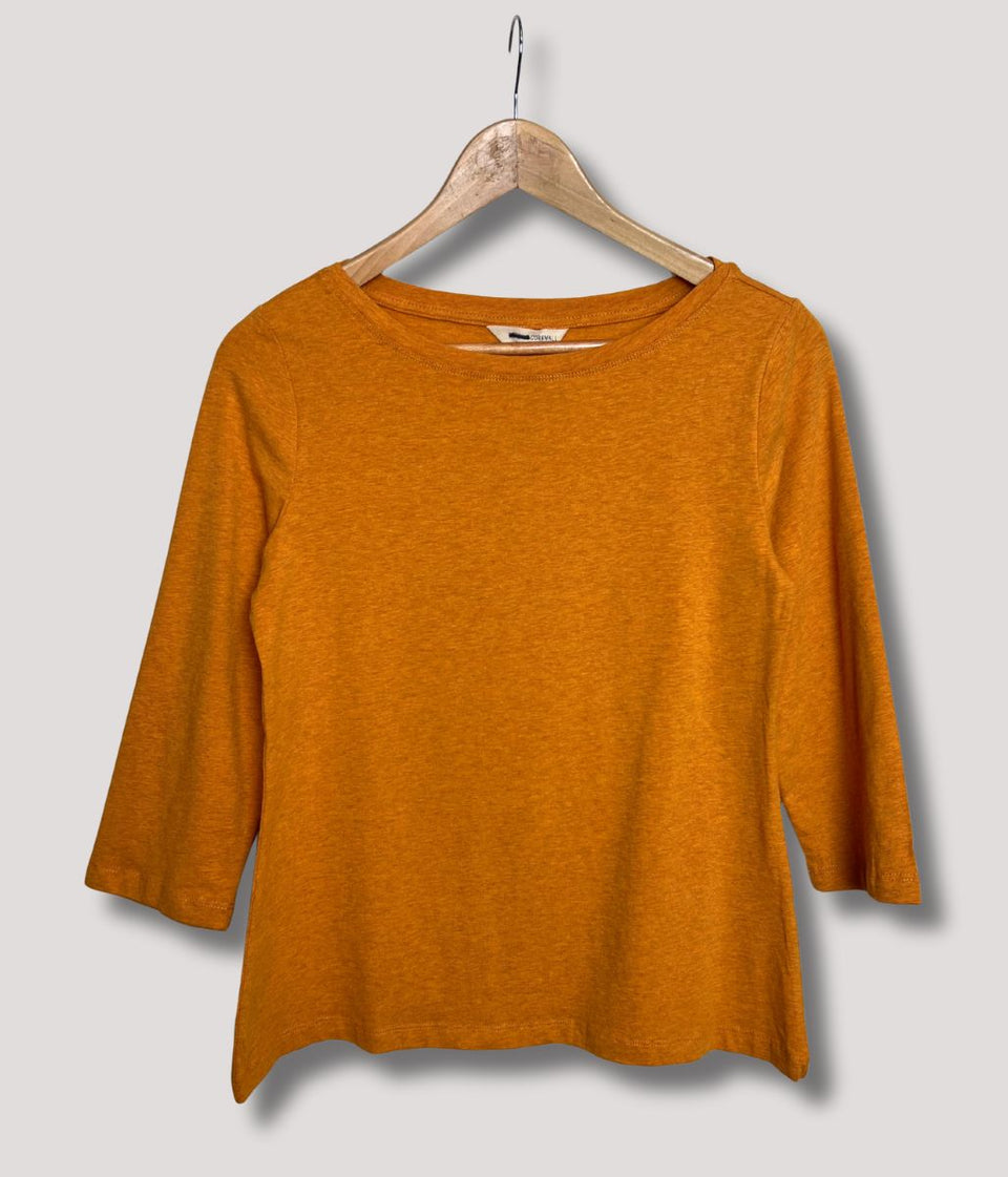 Ex Seasalt Orange Cotton Rich 3/4 Sleeve Top