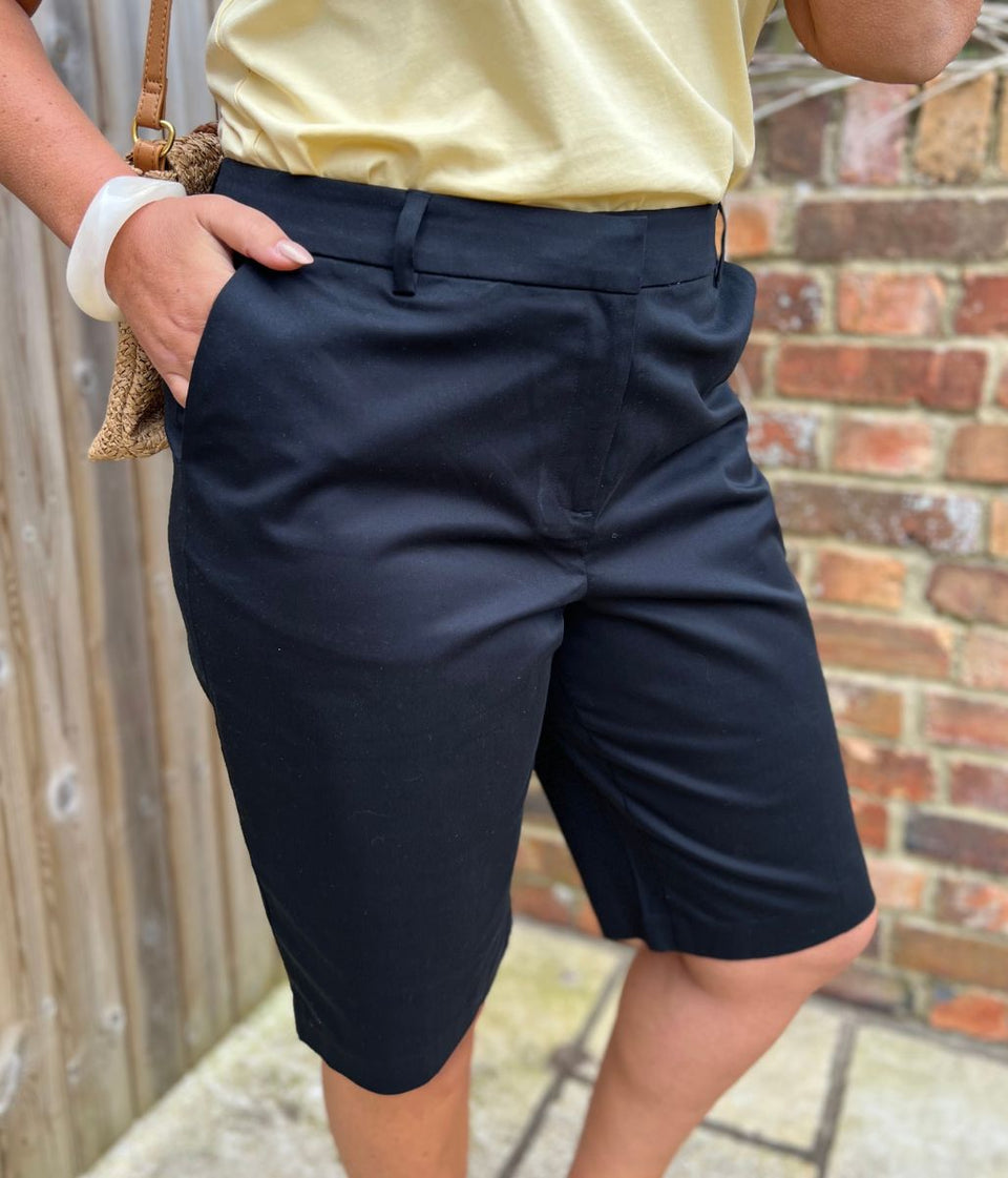 Black Smart Chino Shorts