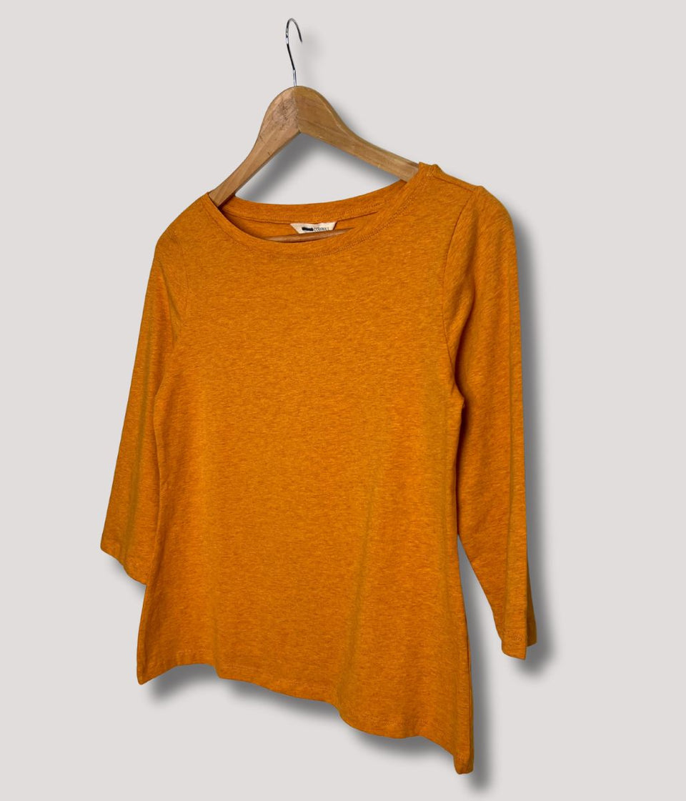 Ex Seasalt Orange Cotton Rich 3/4 Sleeve Top