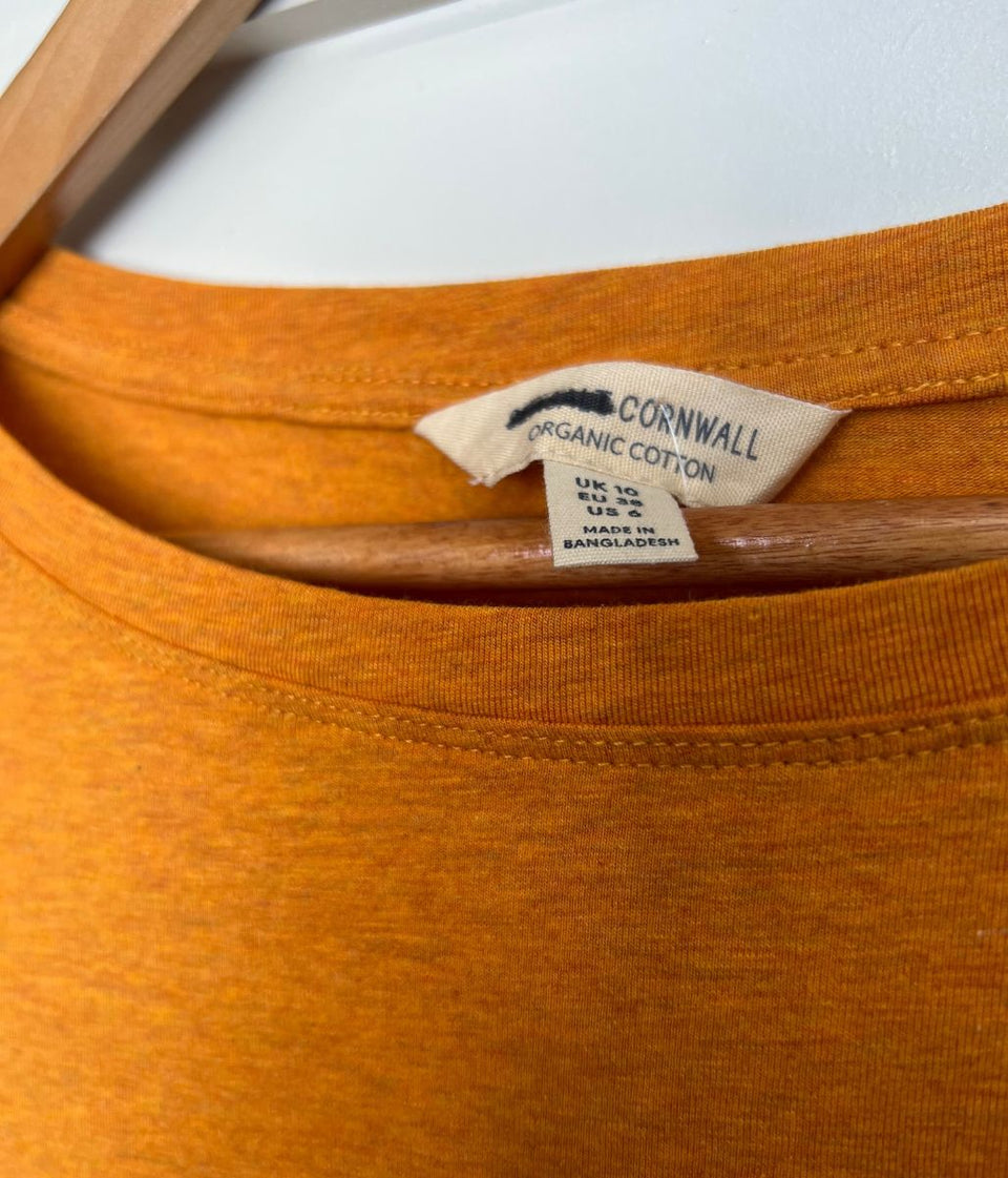 Ex Seasalt Orange Cotton Rich 3/4 Sleeve Top