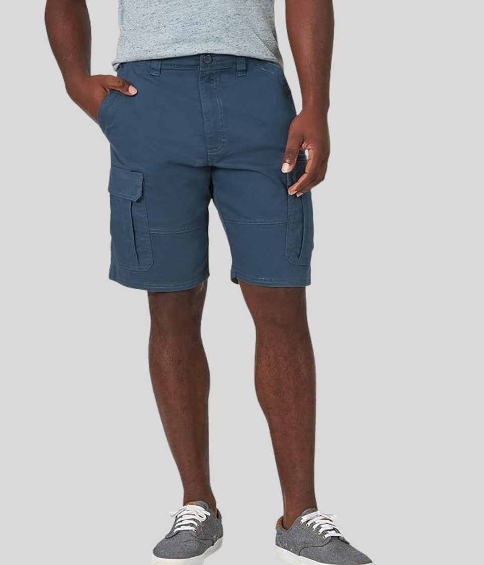 Mens Blue Relaxed Fit Cargo Shorts