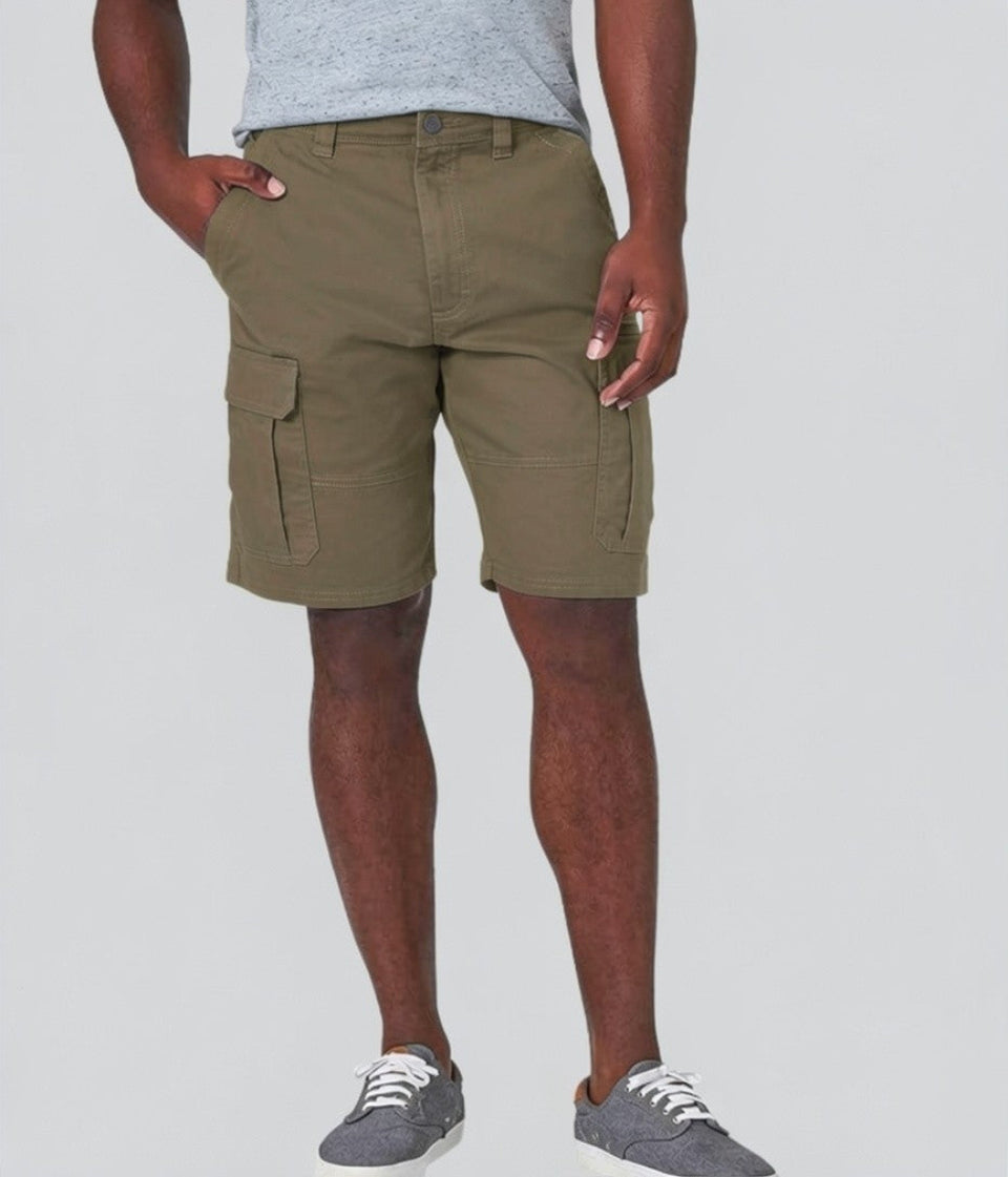 Mens Brown Relaxed Fit Cargo Shorts