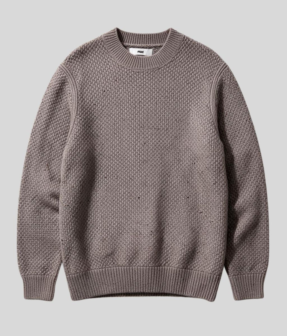 Taupe Lambswool Blend Crew Neck Jumper