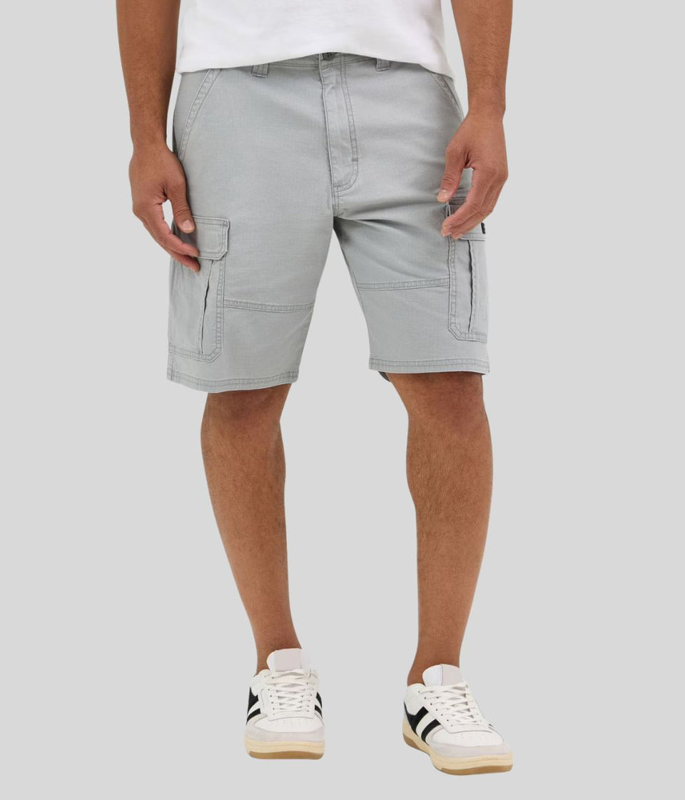 Mens Light Grey Relaxed Fit Cargo Shorts