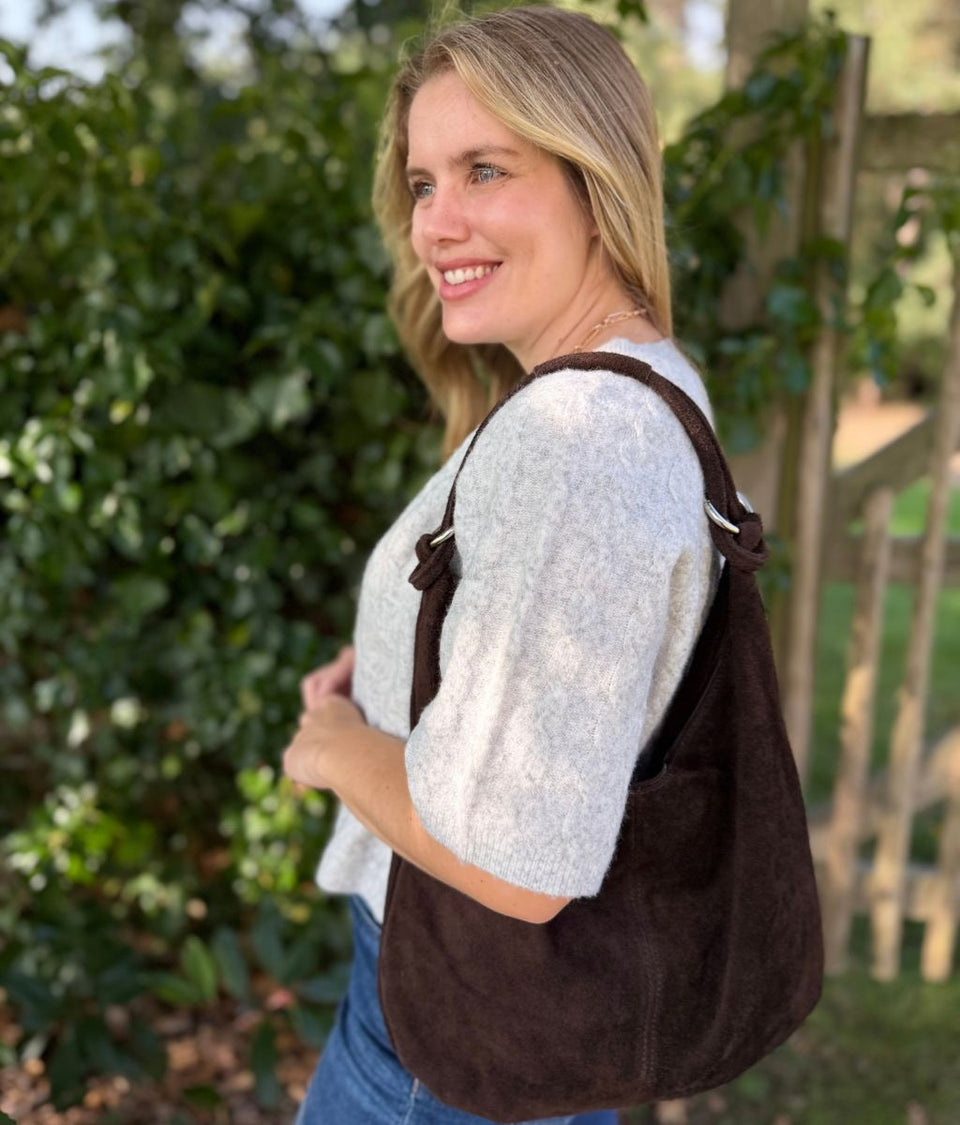 Light Grey Cable Knit Short Sleeve Jumper