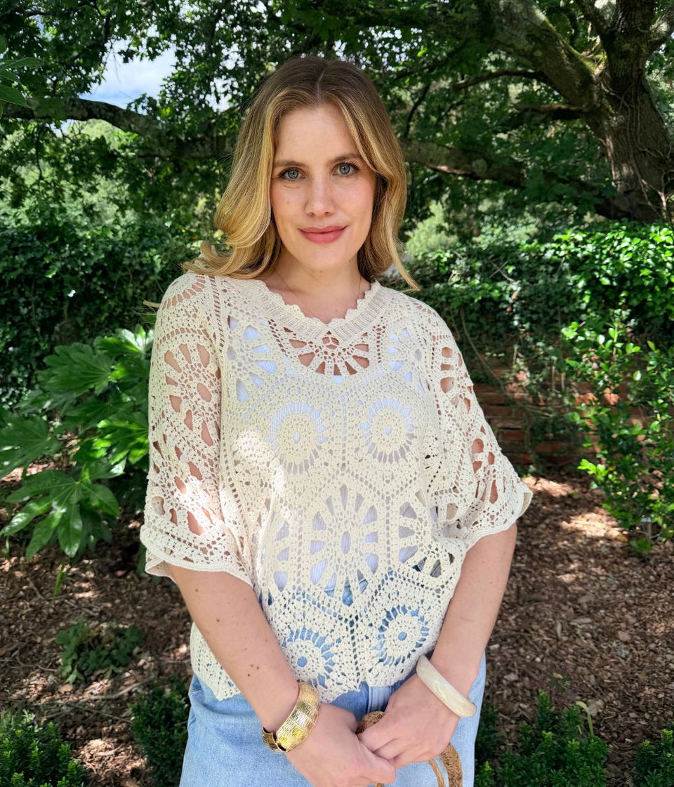 Ecru Mandala Crochet Top