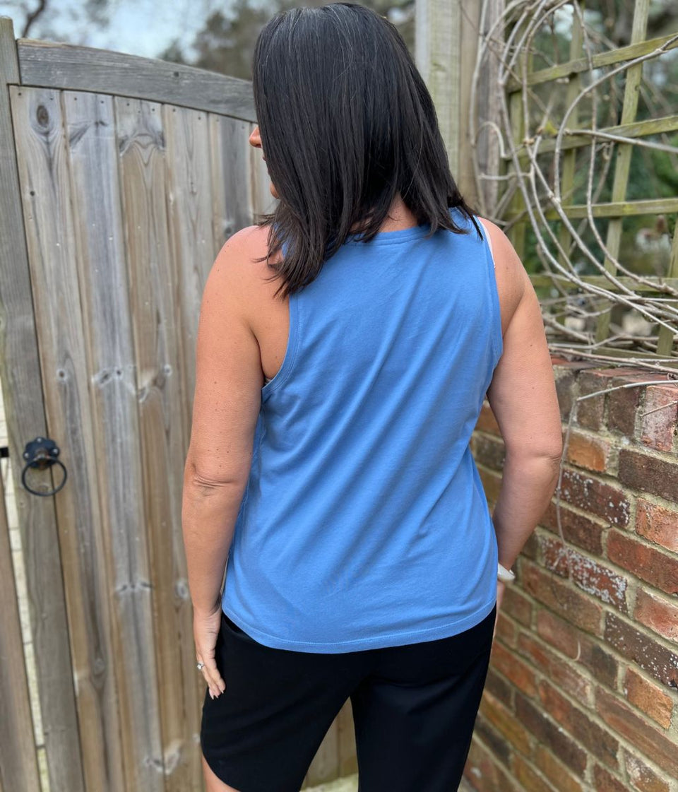 Blue Relaxed Vest Top
