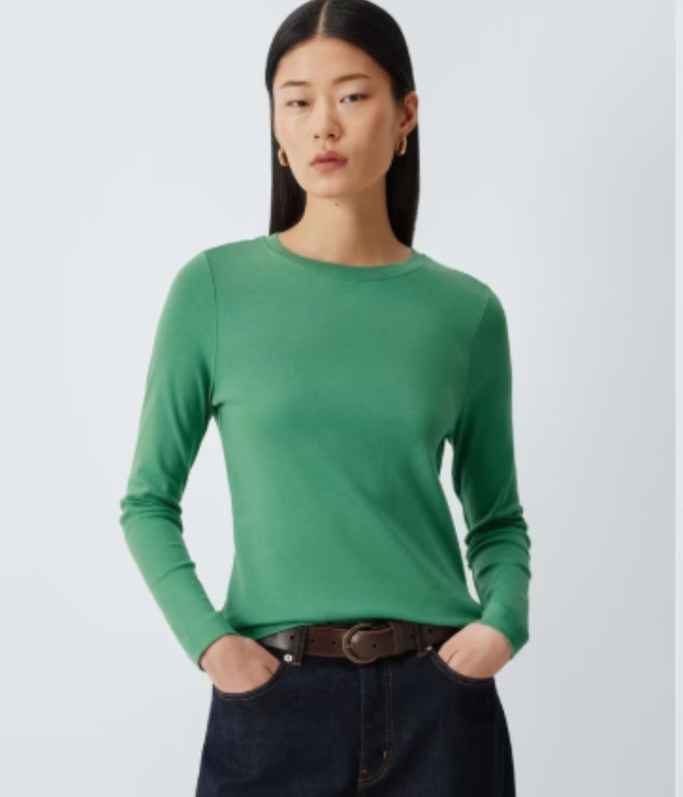 Green Organic Cotton Long Sleeve T Shirt