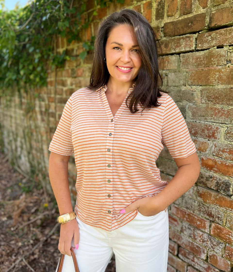 Charlie Linen Striped Short Sleeve Shirt