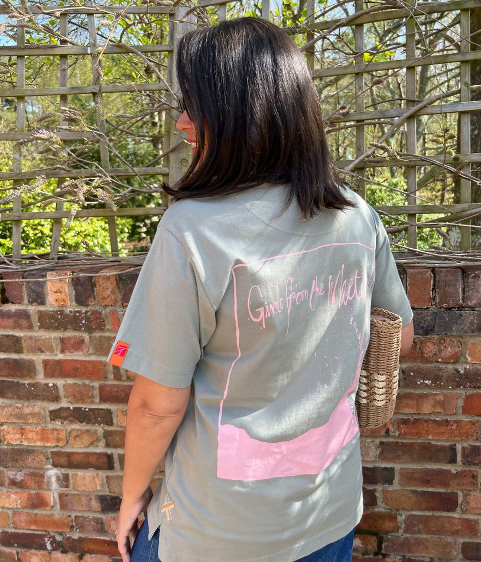 Green Cotton Relaxed Graphic T Shirt