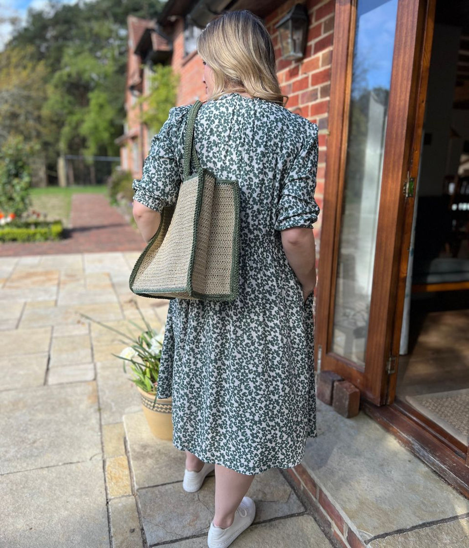 Brakeburn Leopard Floral Midi Dress