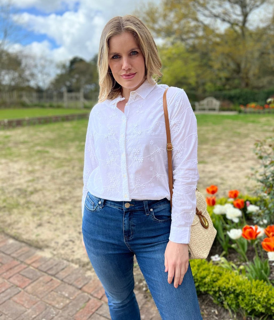 Brakeburn Ivory Embroidered Blouse