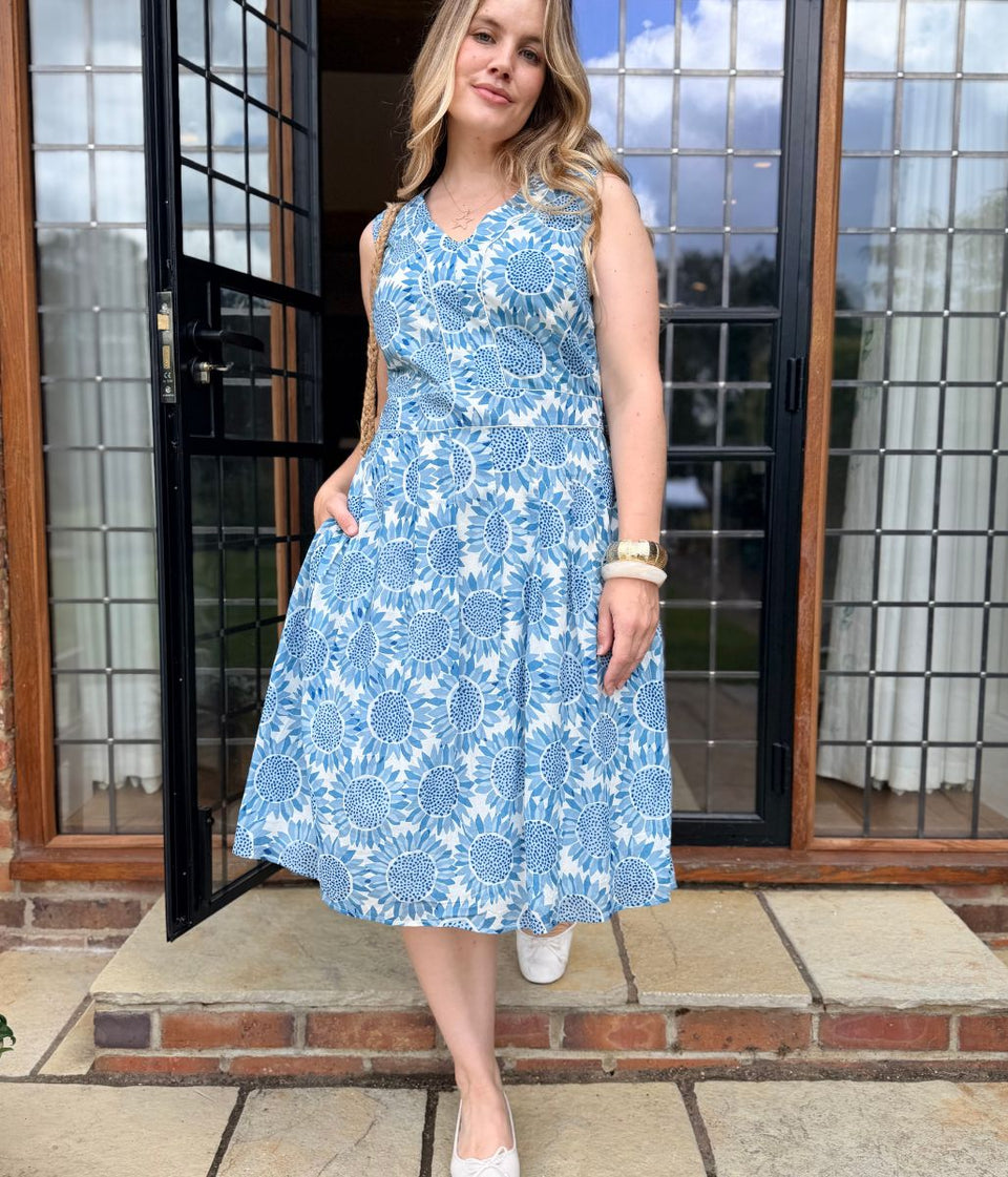 Ex Seasalt Blue Villa Garden Dress