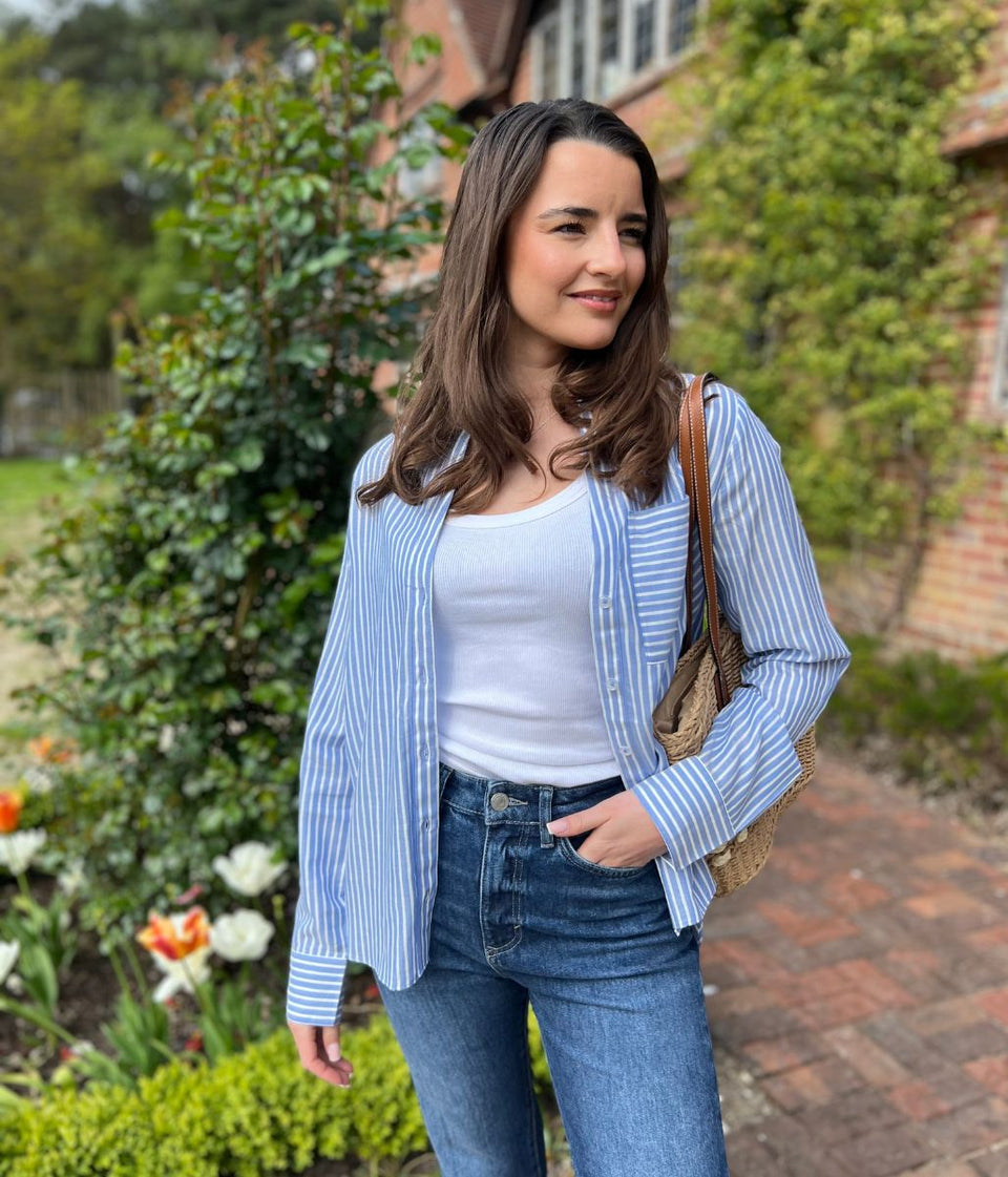 Blue Striped Soft Relaxed Shirt