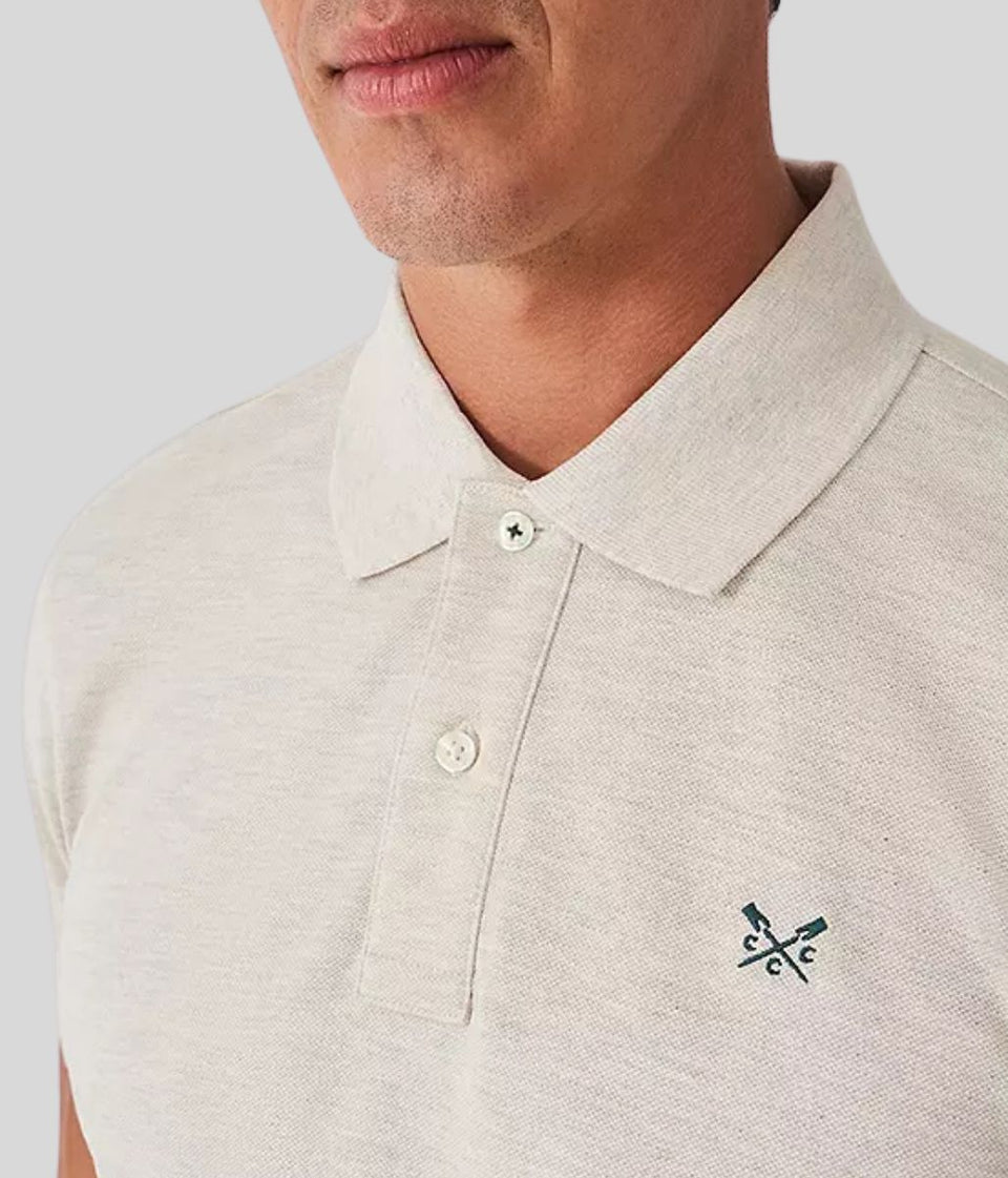 Natural Mens Classic Cotton Polo Shirt