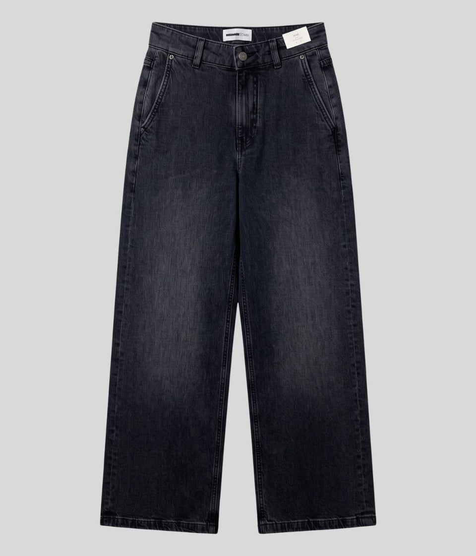 Charcoal High Rise Wide Leg Jeans