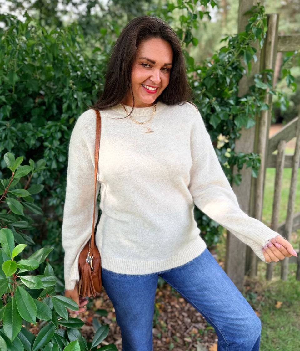 Ecru Alpaca Wool Blend Jumper