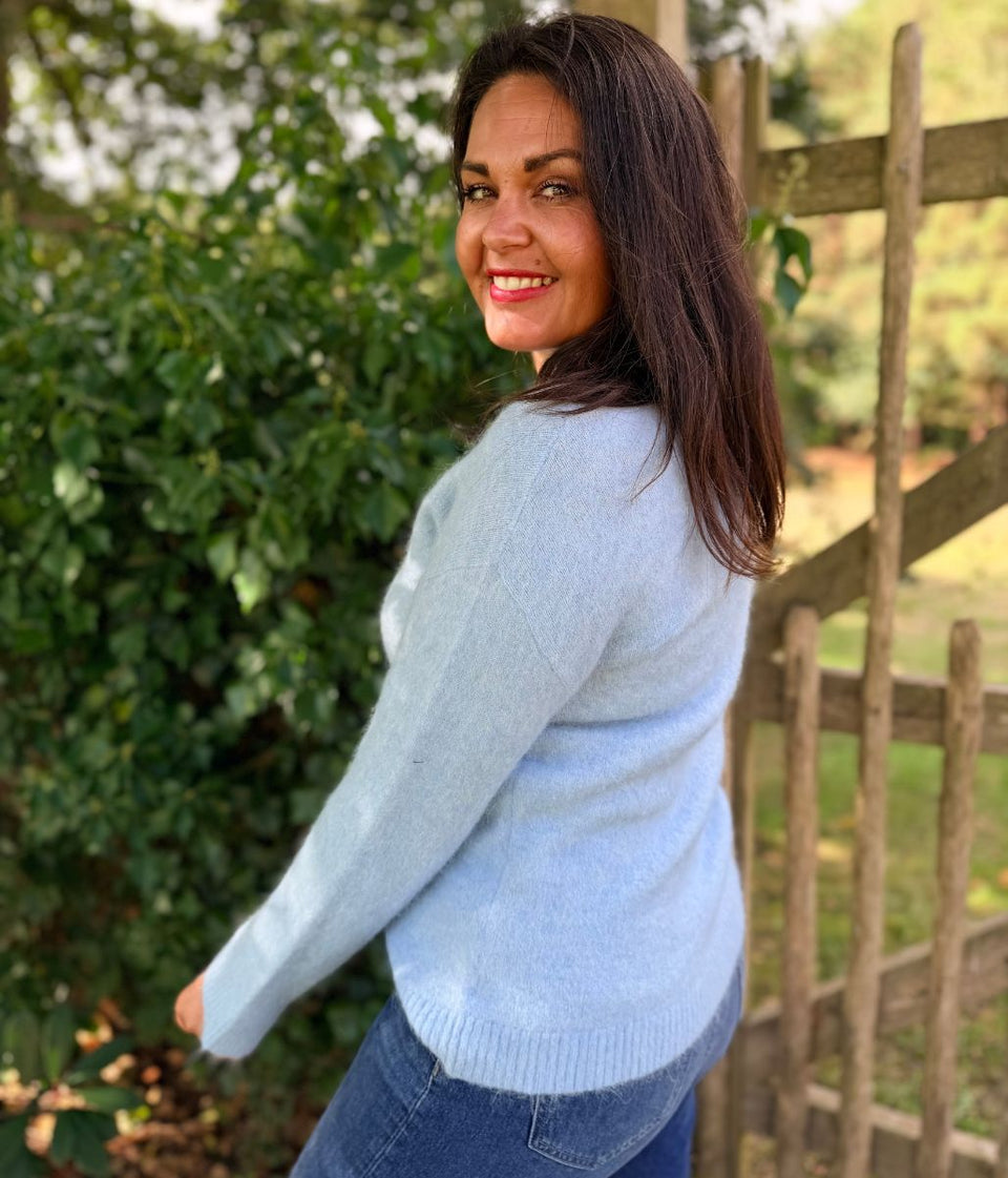 Blue Alpaca Wool Blend Jumper