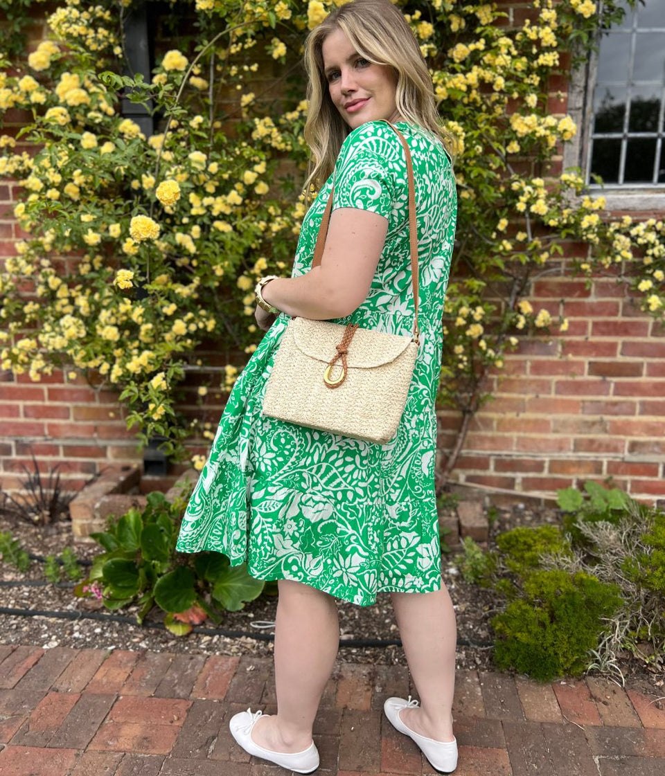 Brakeburn Green Flower Print Dress