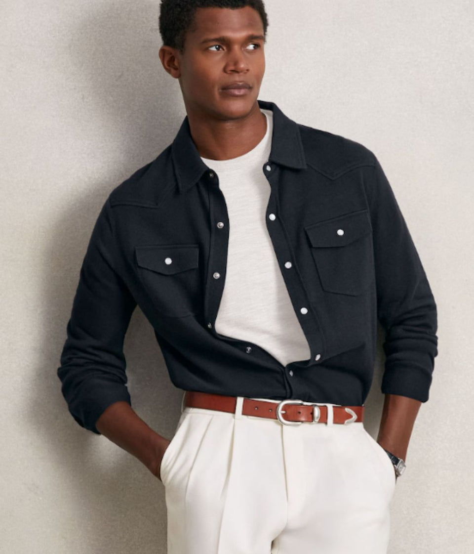 Navy Mens Premium Over Shirt