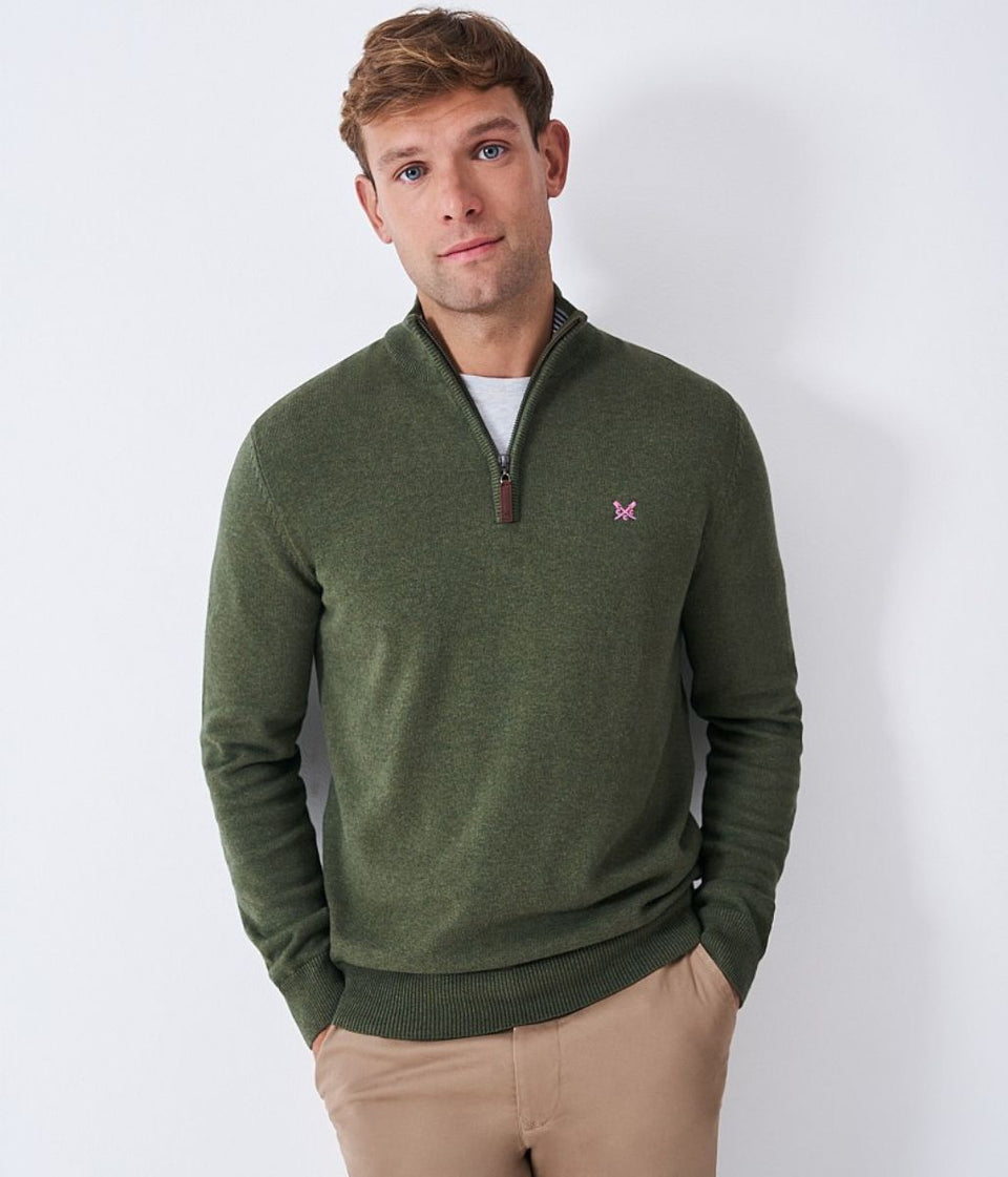Thyme Mens Cotton Half Zip Jumper