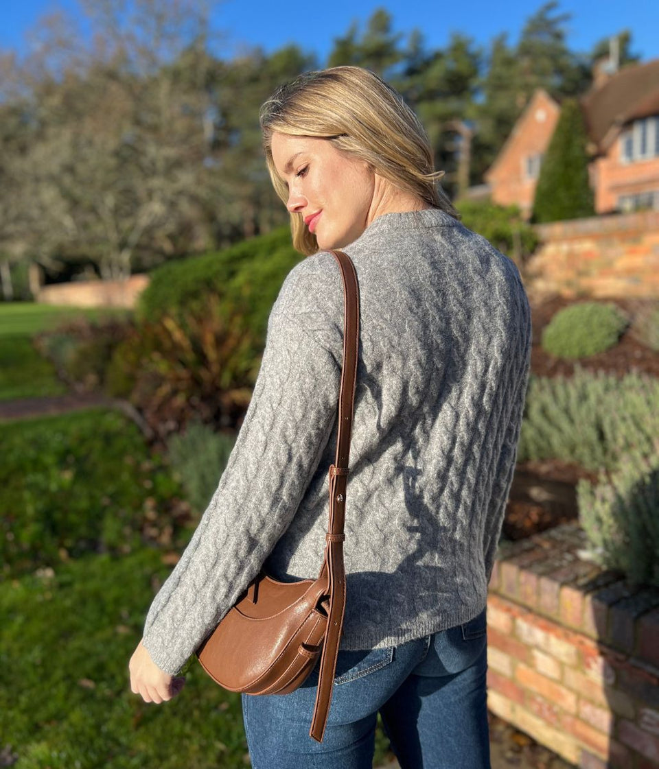 Grey Cable Twist Jumper