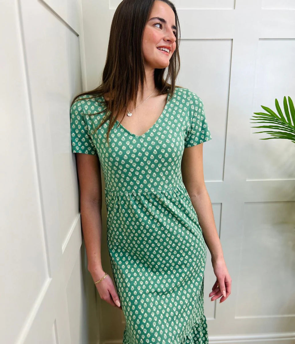 Green Emily Cotton Jersey Dress