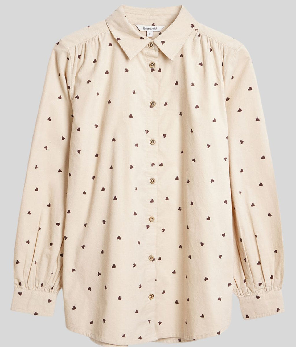 Pure Cotton Corduroy Heart Shirt