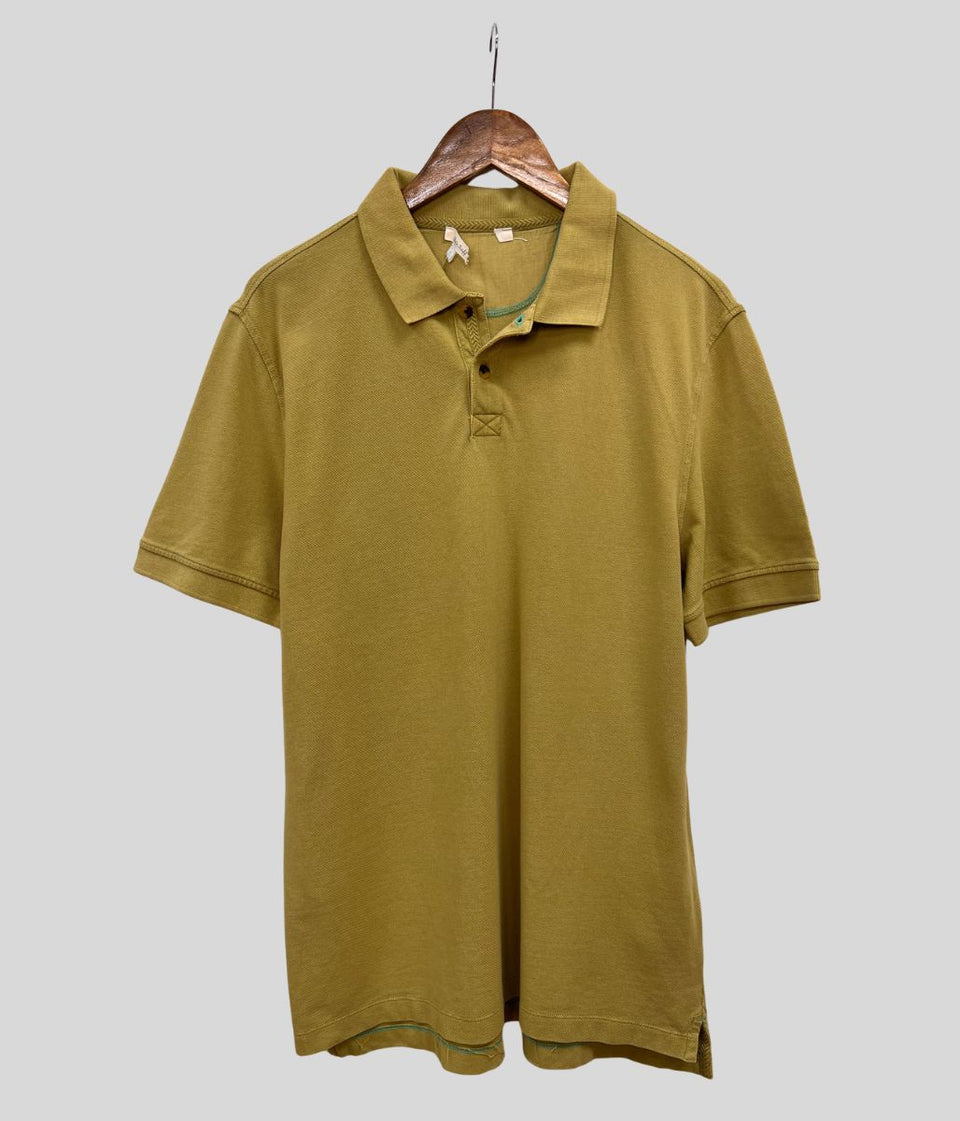 Mens Pale Green Cotton Polo Shirt